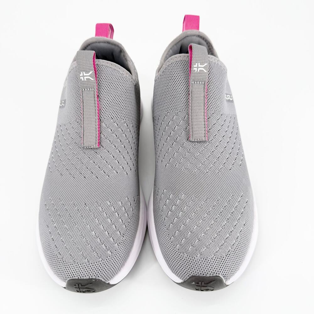 Kuru ATOM Slip-On Women's 9 Gray Berry Pink Plantar Fasciitis Walking Shoes NEW